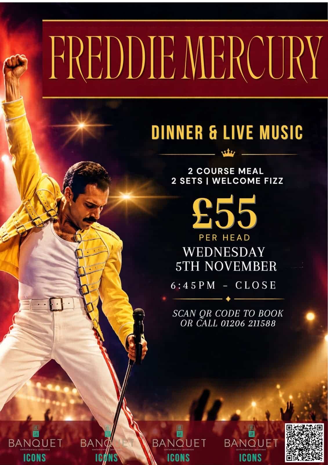 Freddie Mercury icons at Banquet Chinese